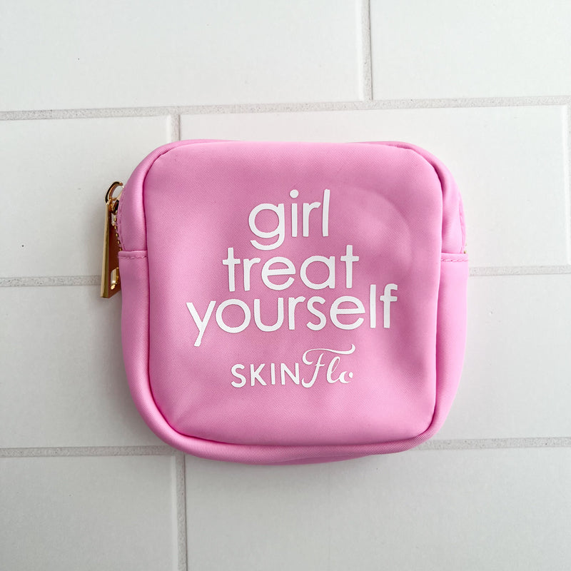 Skin Flo Girl Treat Yourself Pink Zipper Pouch